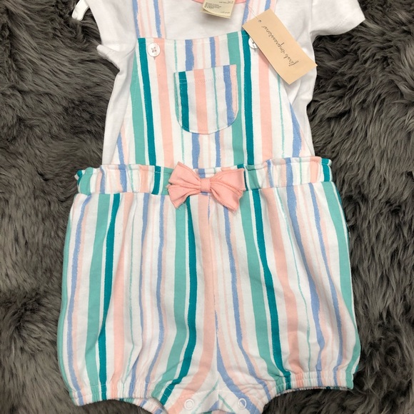 First Impressions | Girl's Multicolour 2 Piece Overall Set | 18 Months - Picture 2 of 3